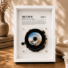 Product image of the white Sony NOD-E220 CD portable music player Custom vintage CD player frame art by BAOBO Studio