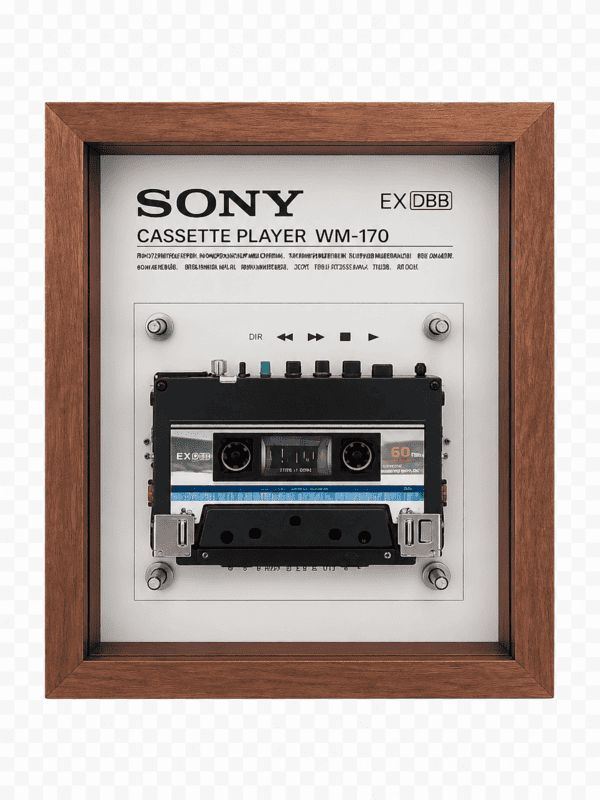 CassettePlayer03 Custom vintage Walkman cassette player frame art for music lovers